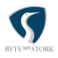 Logo von byteMyStork mit Schriftzug