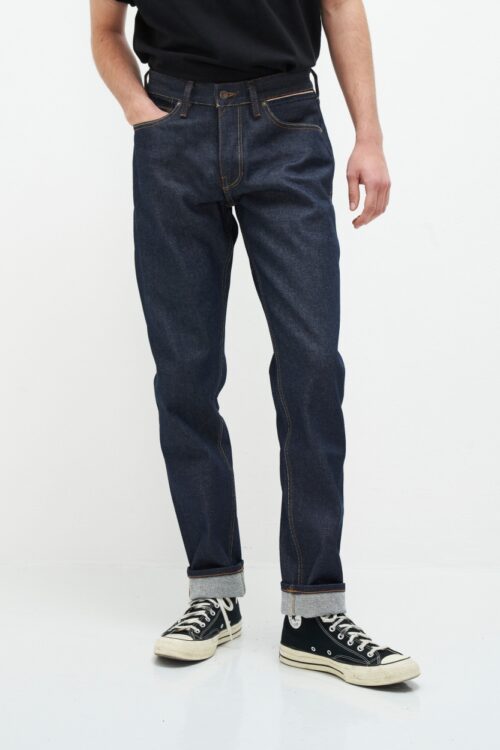 Jim Regular Slim Orange Selvedge Recycled Raw Frontal