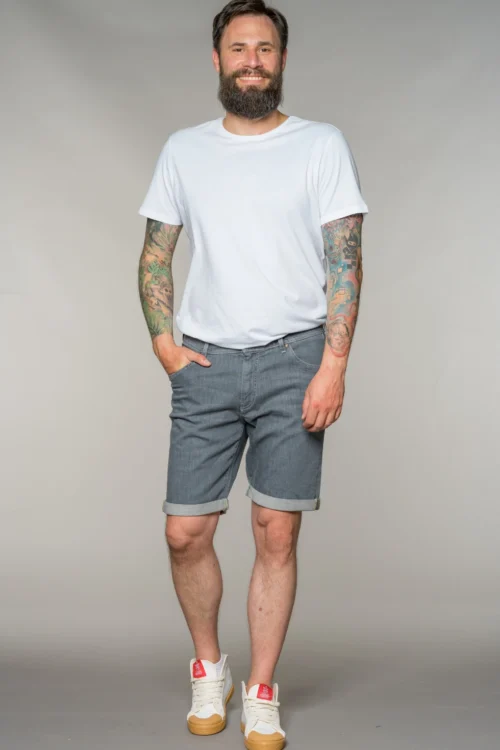 Linus Denim Shorts medium grey Frontal