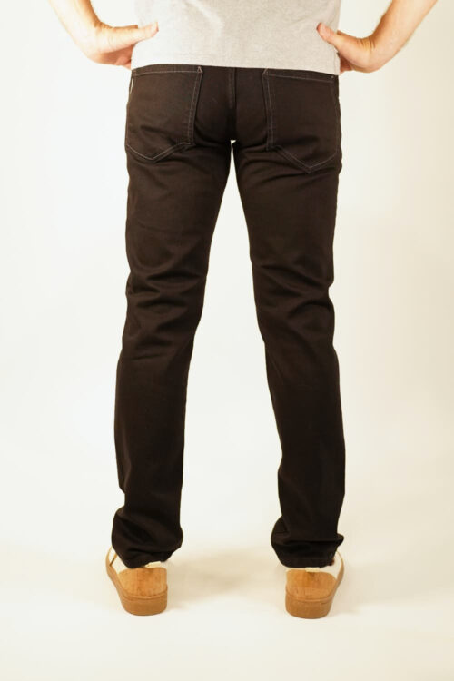 MENS SLIM STRAIGHT JEANS - BLACK ONE WASH Hinten (neu)