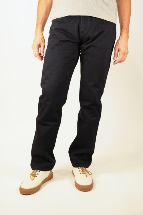 MENS SLIM STRAIGHT JEANS - DARK BLUE ONE WASH Frontal (neu)