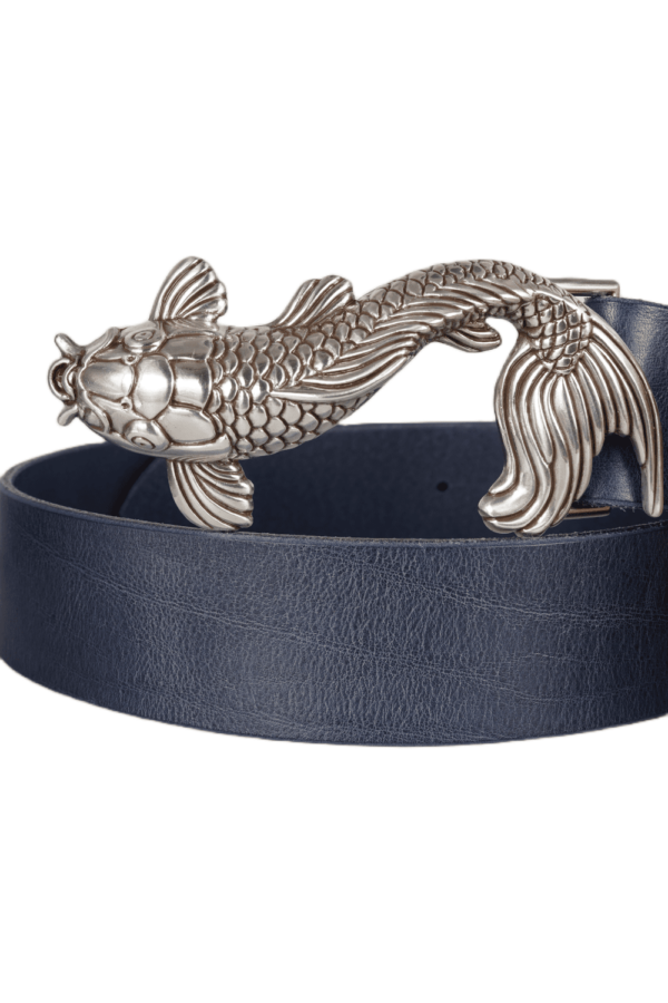 bMS Koi 4cm Ledergürtel BROKEN NAVY gerollt bMS Koi 4cm Ledergürtel BROKEN NAVY gerollt