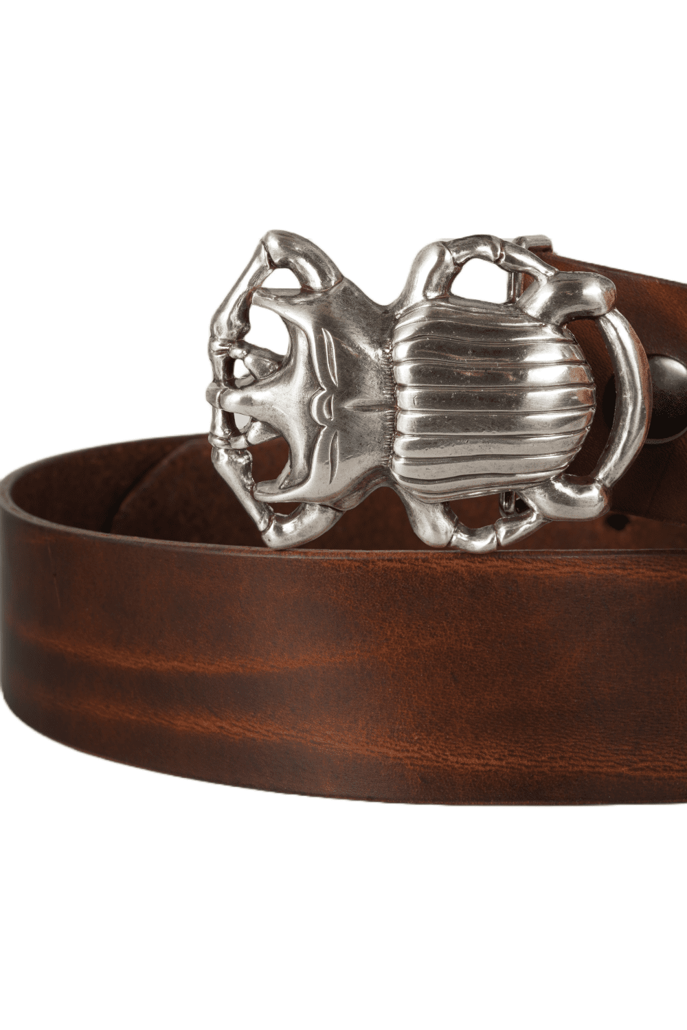 bMS Skarabäus 4cm Ledergürtel BROWN DESERT gerollt