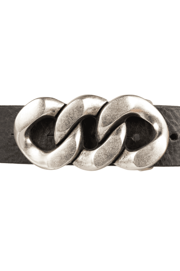 bMS Panzerkette 4cm Ledergürtel BROKEN GREY gerade liegend bMS Panzerkette 4cm Ledergürtel BROKEN GREY gerade liegend