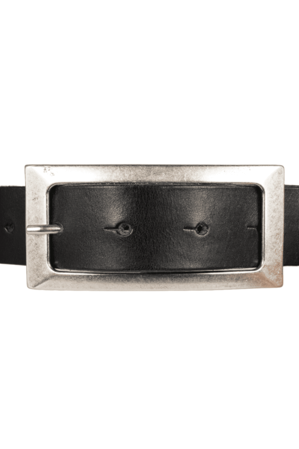 bMS Rechteckige Dornschließe 3cm Ledergürtel PURE BLACK gerade liegend bMS Rechteckige Dornschließe 3cm Ledergürtel PURE BLACK gerade liegend