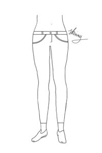 Schematische Darstellung einer Skinny fit Jeans