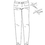 Schematische Darstellung einer Slim fit Jeans