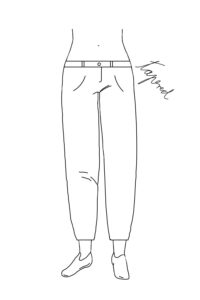 Schematische Darstellung einer Tapered Fit Jeans