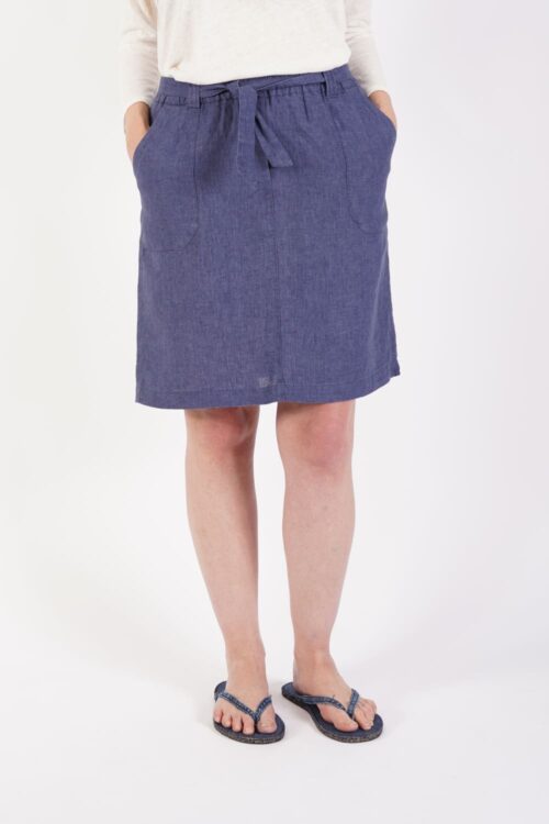 BLOOMERS Linda Leinen-Rock Blau