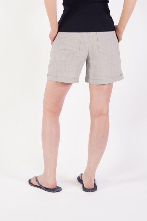 BLOOMERS Paula Leinen-Shorts Kitt hinten