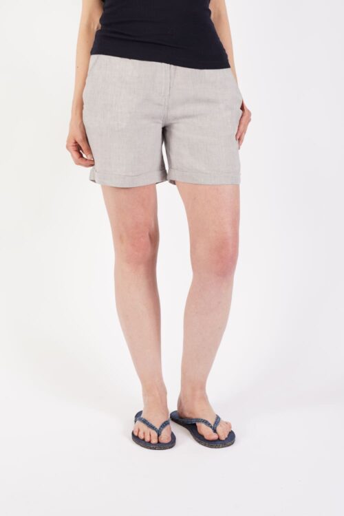 BLOOMERS Paula Leinen-Shorts Kitt vorne