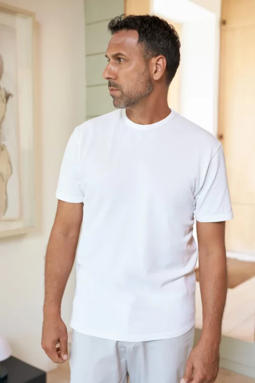 About Companions Pique T-Shirt weiß frontal