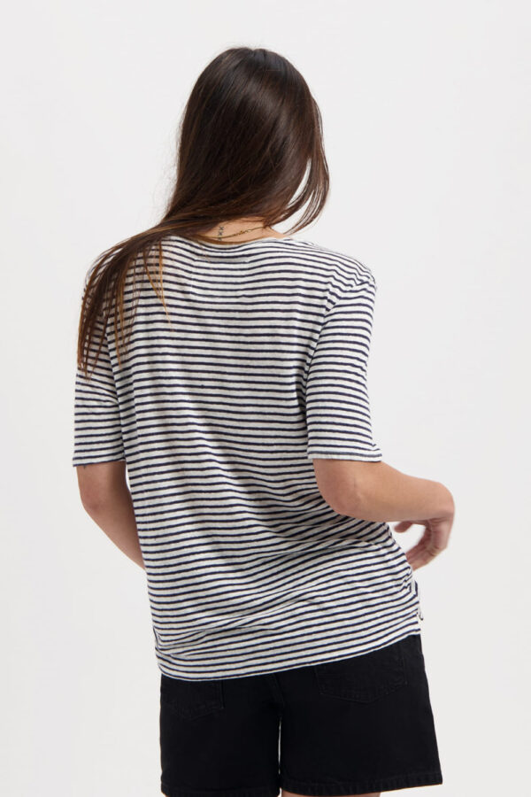 Kuyichi Olivia Striped T-Shirt offwhite dark navy hinten Kuyichi Olivia Striped T-Shirt offwhite dark navy hinten