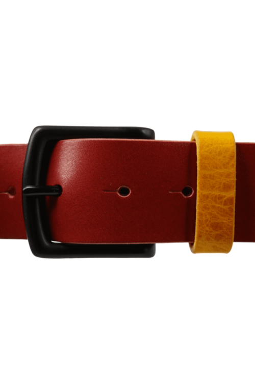 bMS Deutschland 4cm Ledergürtel RED gerade liegend