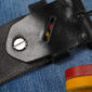 bMS Deutschland x2 4cm Ledergürtel BLACK Rückseite auf Denim