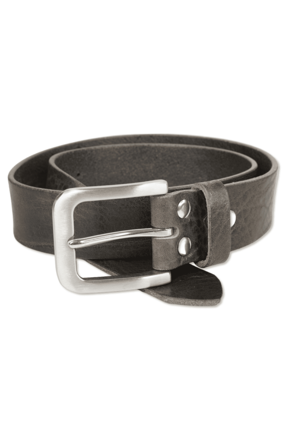 bMS Edelstahl matt 4cm Ledergürtel GREY gerollt komplett bMS Edelstahl matt 4cm Ledergürtel GREY gerollt komplett