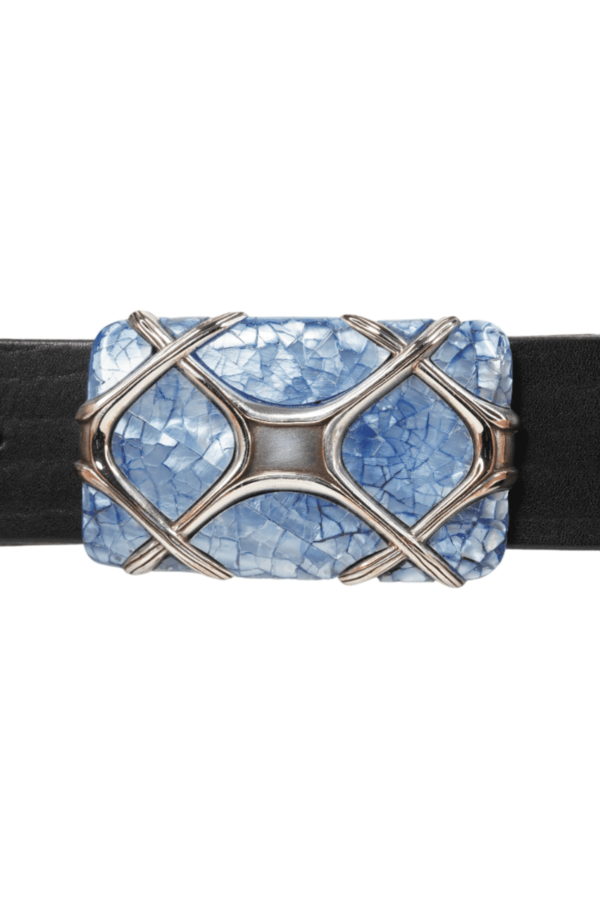 bMS Perlmutt Schatztruhe 4cm Ledergürtel BLACK gerade liegend bMS Perlmutt Schatztruhe 4cm Ledergürtel BLACK gerade liegend