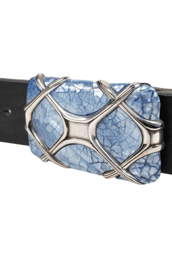 bMS Perlmutt Schatztruhe 4cm Ledergürtel BLACK gerollt rechts bMS Perlmutt Schatztruhe 4cm Ledergürtel BLACK gerollt rechts