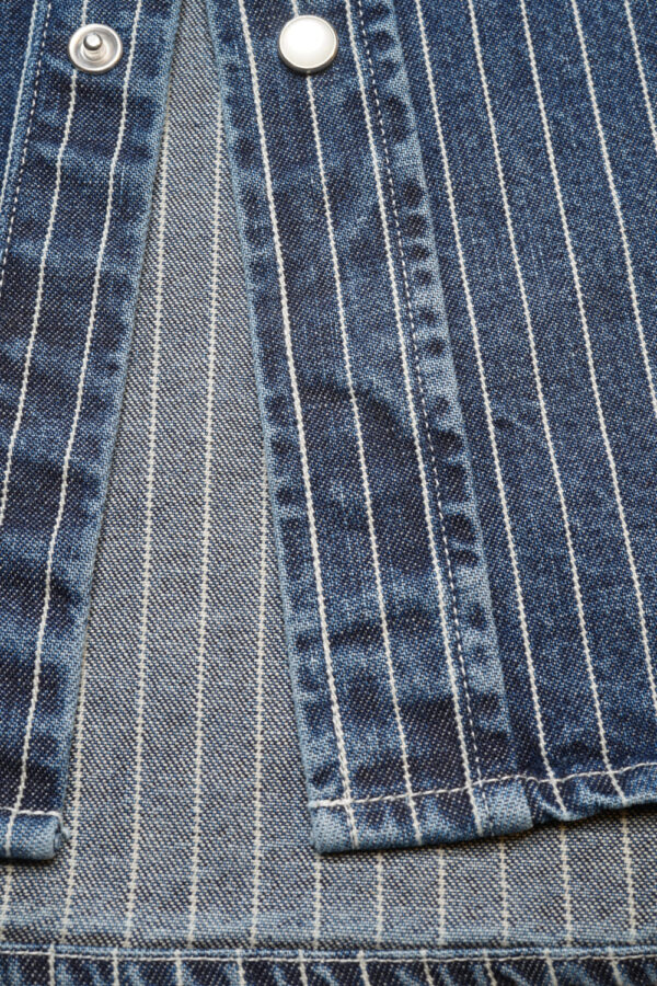 Tellason Cowboy Shirt Wabash Blue-White Knopfleiste (Detail) Tellason Cowboy Shirt Wabash Blue-White Knopfleiste (Detail)