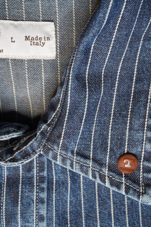 Tellason Cowboy Shirt Wabash Blue-White Kragen (Detail) Tellason Cowboy Shirt Wabash Blue-White Kragen (Detail)