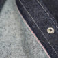 Schmales Blaumann Jeanshemd Haifischpatte Detail Selvedge Kante