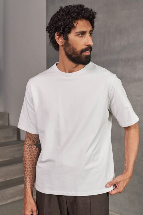 About Companions ANTON t-shirt eco cotton stone grey frontal