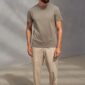 About Companions LIRON t-shirt eco pique dusty olive frontal Komplett