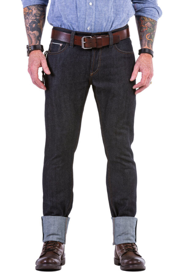 Extra Schmaler Blaumann 12.5oz Weißer Selvedge Frontal