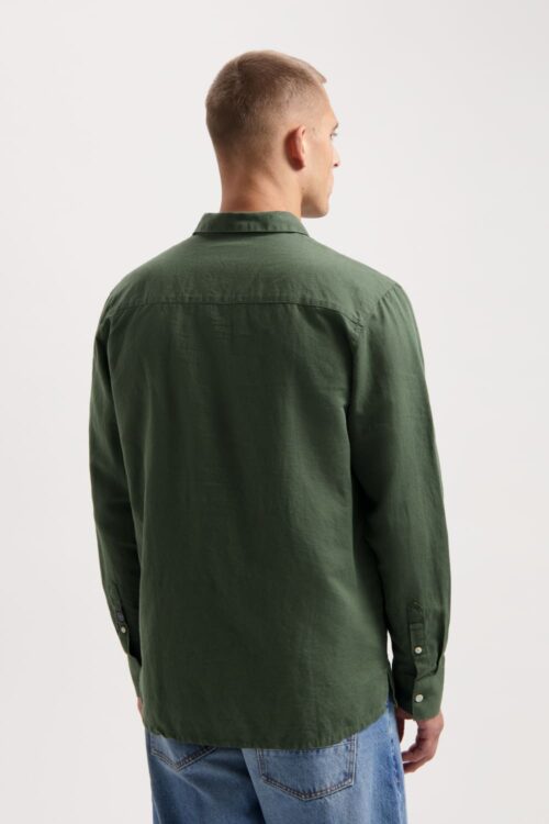 Kuyichi Milan LS Shirt Moss Green Hinten