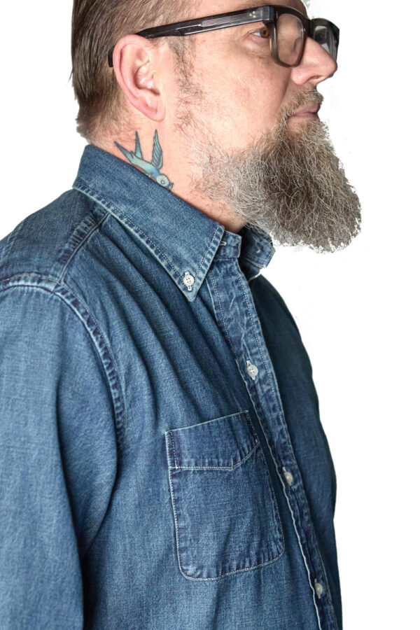 Tellason Button Down Shirt Ranger Special Wash Seite oben Detail Tellason Button Down Shirt Ranger Special Wash Seite oben Detail