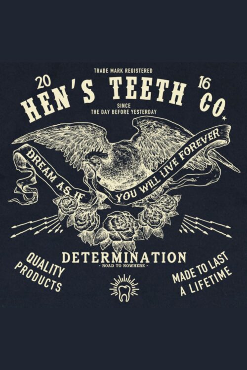 Hens Teeth T-Shirt Determination Tubolar Black Print 43 Hens Eagle hinten Motiv