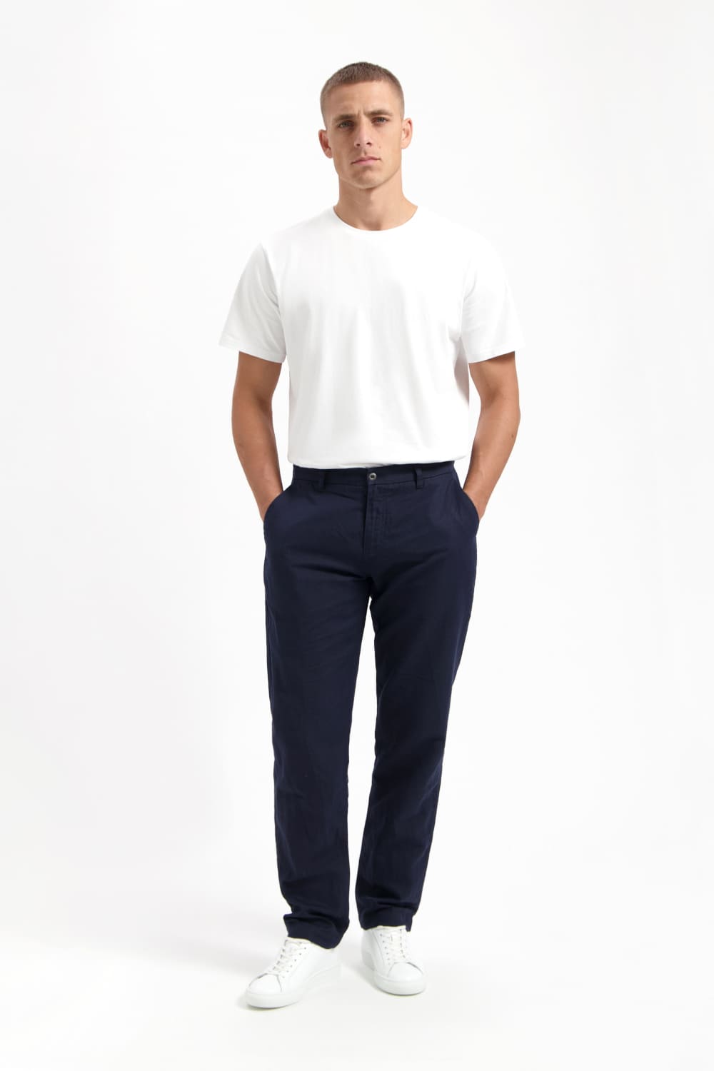 Kuyichi Darren Linen Midnight Blue frontal (komplett)