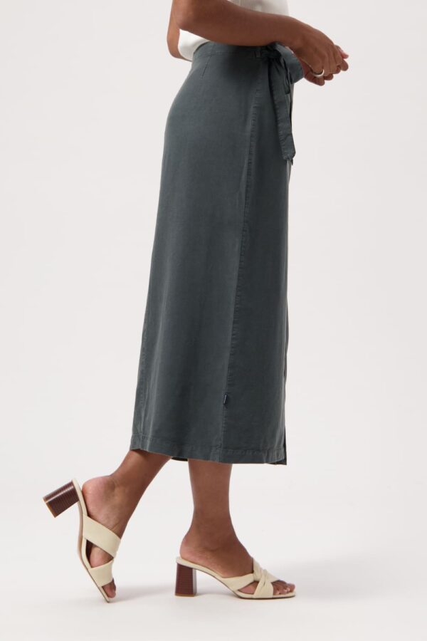 Kuyichi Hanna Tencel Wrap Skirt Woodland Grey rechte Seite Kuyichi Hanna Tencel Wrap Skirt Woodland Grey rechte Seite