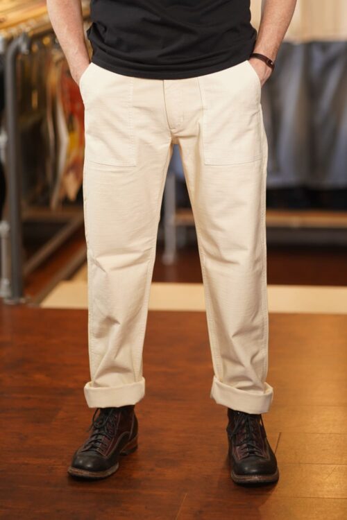 Tellason Fatigue Pant Straight Cotton Sateen Bone frontal