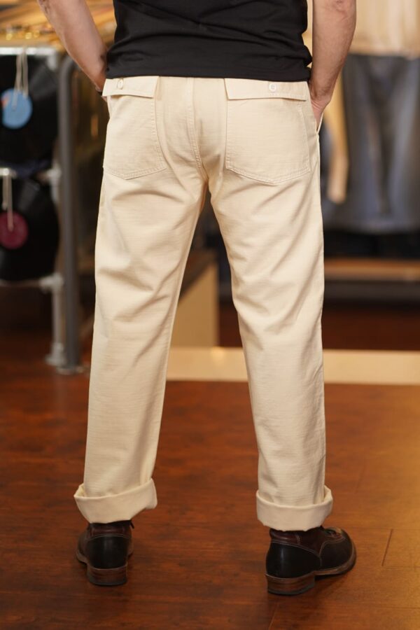 Tellason Fatigue Pant Straight Cotton Sateen Bone hinten Tellason Fatigue Pant Straight Cotton Sateen Bone hinten