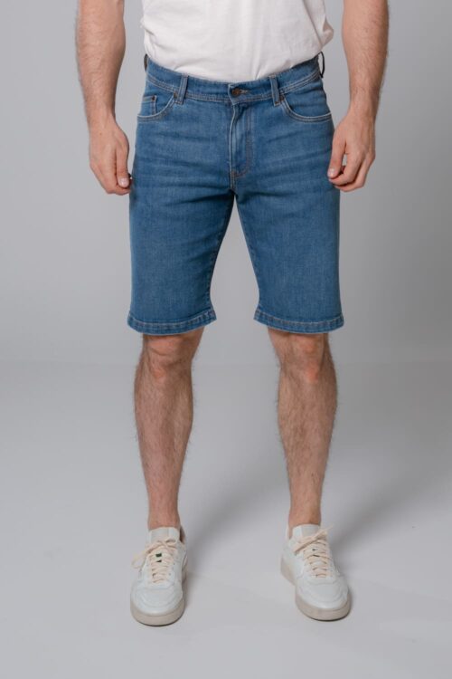 Feuervogl Linus Denim Bermuda Summersky frontal