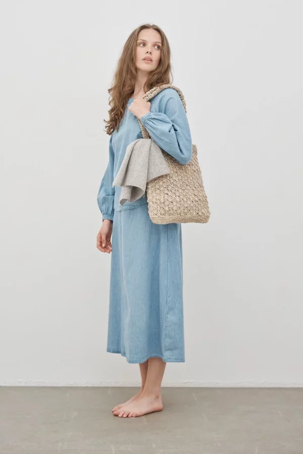 CARE BY ME Joy A-Skirt Light Blue Denim Seite CARE BY ME Joy A-Skirt Light Blue Denim Seite