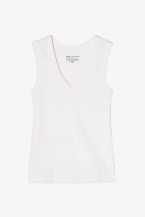 Bread & Boxers Tank V-Neck White freigestellt Bread & Boxers Tank V-Neck White freigestellt