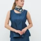 CARE BY ME Joy Top Basic Dark Blue Denim frontal