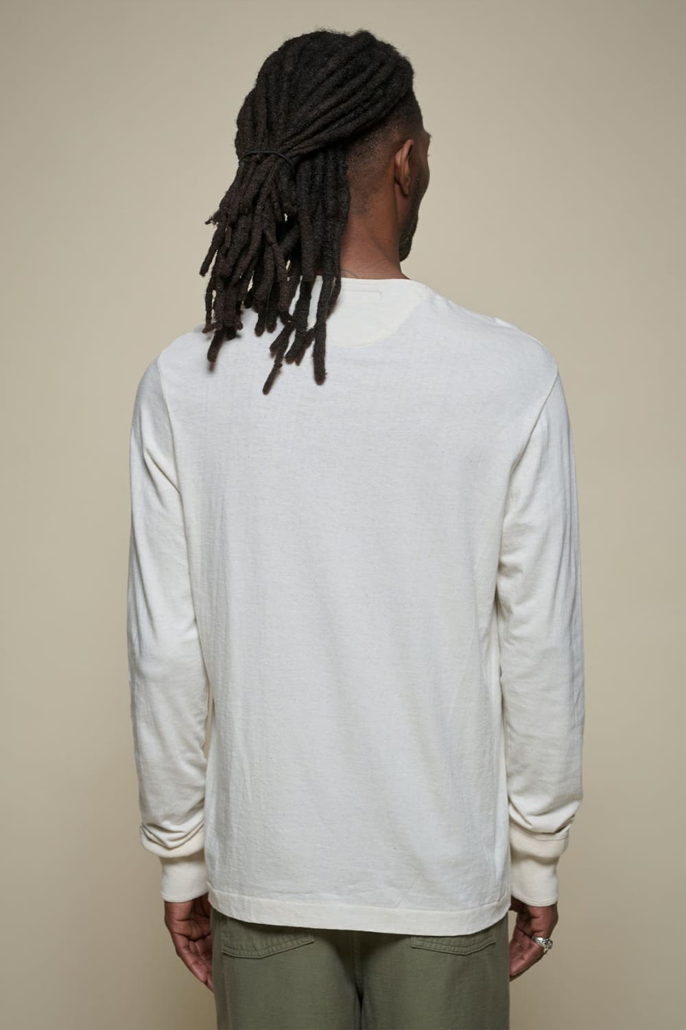Merz b Schwanwen 102 Loopwheeled Long Sleeve Henley Hinten