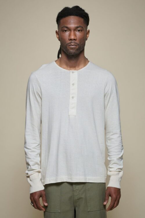 Merz b Schwanwen 102 Loopwheeled Long Sleeve Henley frontal
