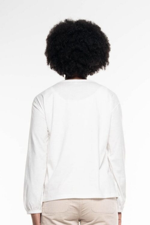 Alma & Lovis V-Neck Blouse white Hinten