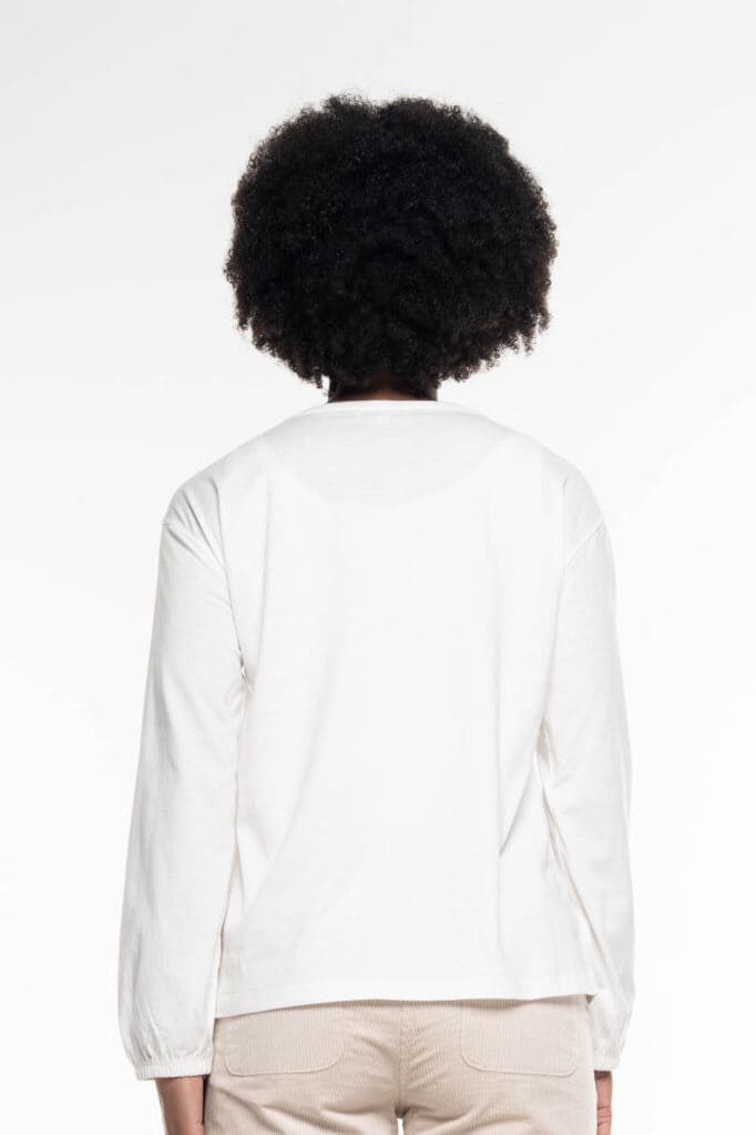 Alma & Lovis V-Neck Blouse white Hinten