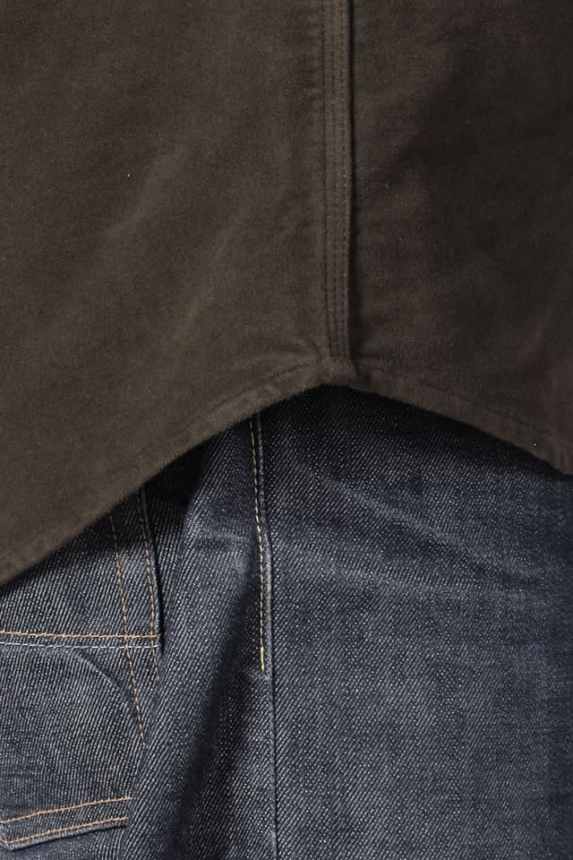 TELLASON Utility Shirt Moleskin Greensburg Chocolate Brown Hinten Detail