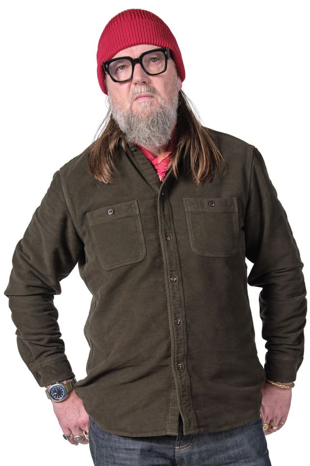 TELLASON Utility Shirt Moleskin Greensburg Chocolate Brown frontal