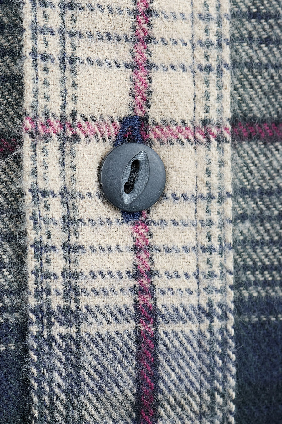 Pike Brothers 1937 Roamer Shirt Blue Beige Check Flannel Knopf Detail