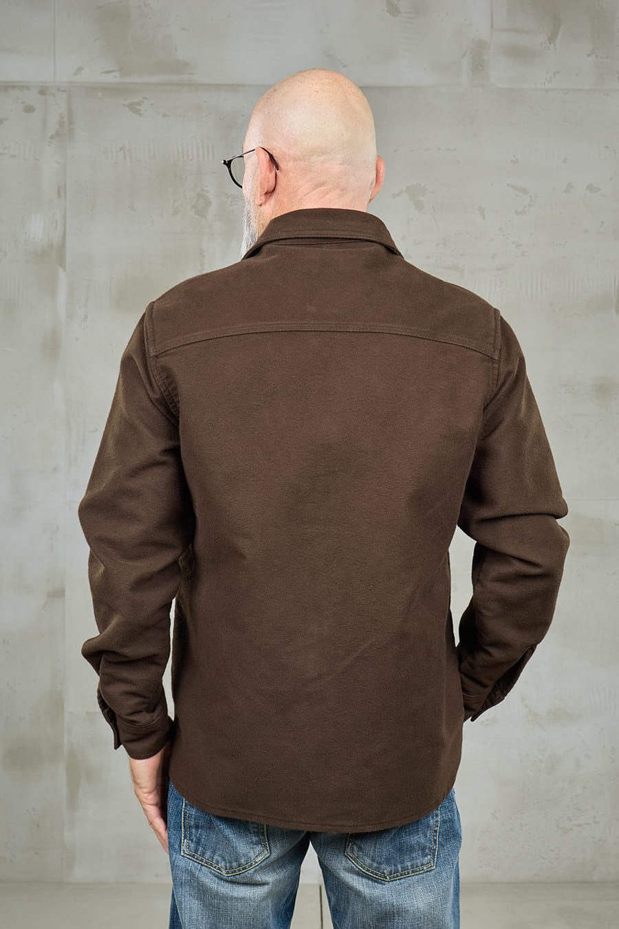 Pike Brothers 1943 CPO Shirt Moleskin Soil Brown Hinten